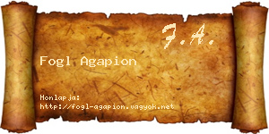 Fogl Agapion névjegykártya
